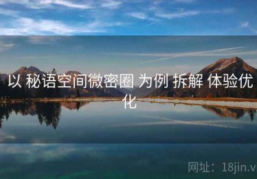 以 秘语空间微密圈 为例 拆解 体验优化