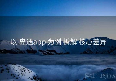 以 岛遇app 为例 拆解 核心差异