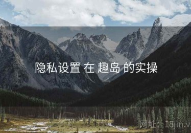 隐私设置 在 趣岛 的实操
