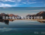 花季传媒APP 账号安全 对照表