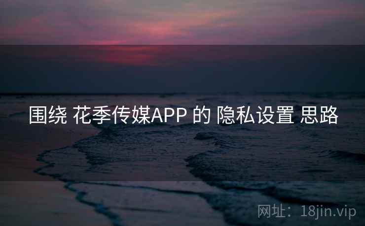围绕 花季传媒APP 的 隐私设置 思路