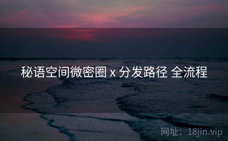 秘语空间微密圈 x 分发路径 全流程 秘语空间微密圈 x 分发路径 全流程